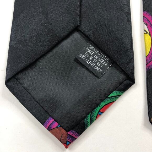 VINTAGE Looney Tunes Men Tie One Size Black 1997 MINT 4" /58-in - Picture 6 of 8